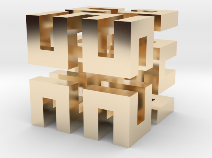 Hilbert cube ( pendant ) 3d printed