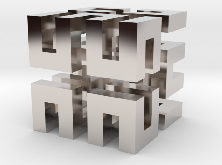 Hilbert cube ( pendant ) 3d printed