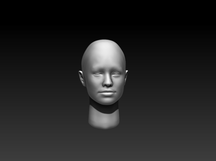 bald female head 1:6 scale 3d printed