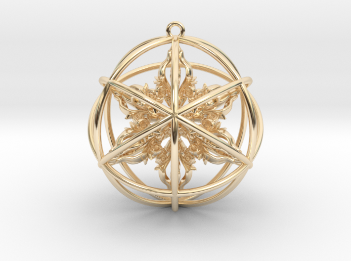 Octuple Dorje Pendant 2&quot; 3d printed