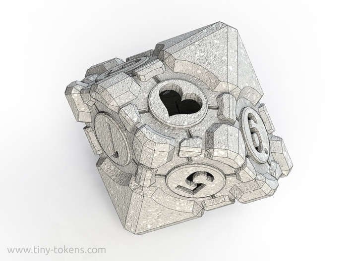 Spindown Companion Cube D10 - Portal Dice 3d printed 