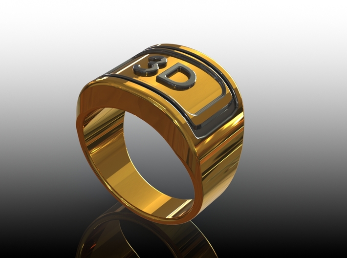 Gold Ring 3D 3d printed 3D View
