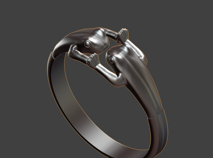 Frogs Ring size 8 3d printed angled
