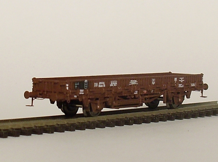 1/148 German train-ferry wagon, 40t-glw low 3d printed painted model with additional parts and lettering