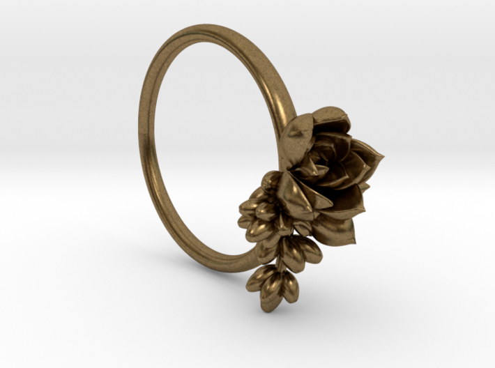 Botanical Cluster Ring 3d printed 