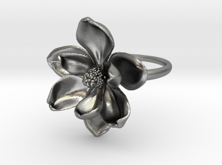 Magnolia Ring 3d printed