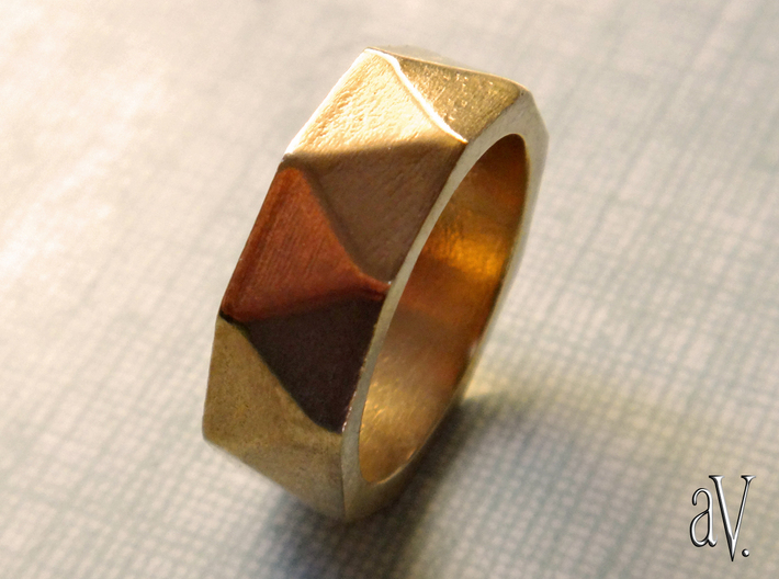 Faceted9 Sided Ring 3d printed