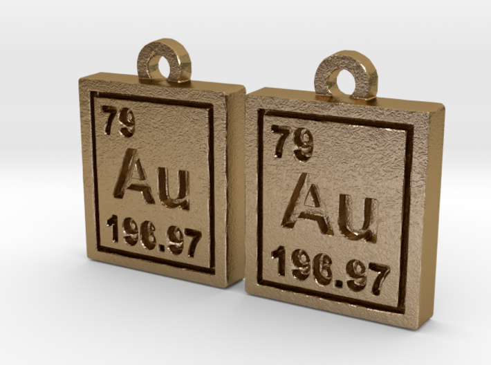 Gold Periodic Table Earrings 3d printed 
