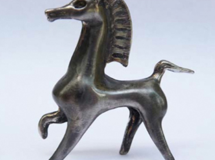 The Black Stallion Figurine  3d printed Matte Bronze Steele