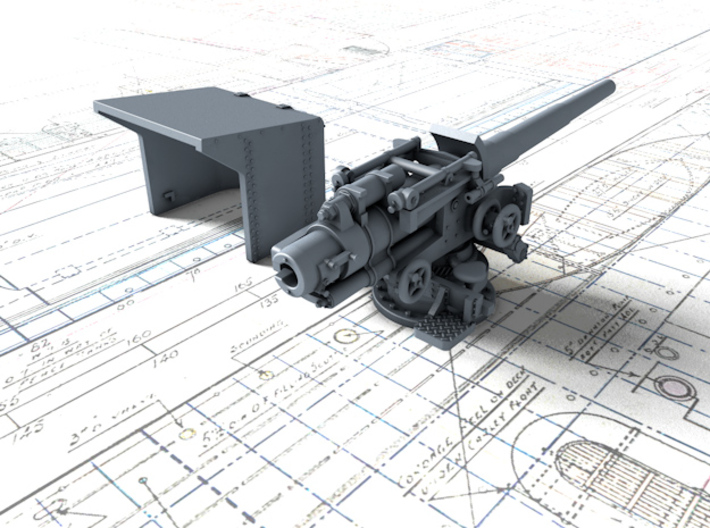 1/350 DKM Atlantis 15cm/45 (5.9") SK L/45 Guns x6 3d printed 3d render showing product detail