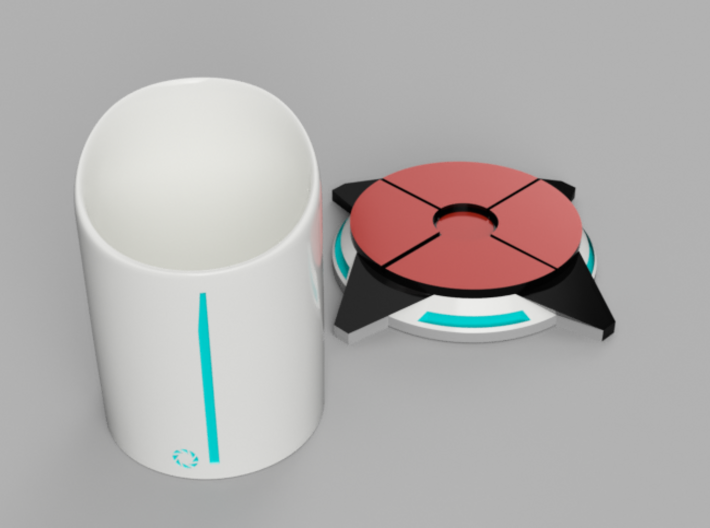 Portal ® Coffee Cup - portal 2 pillar button 3d printed