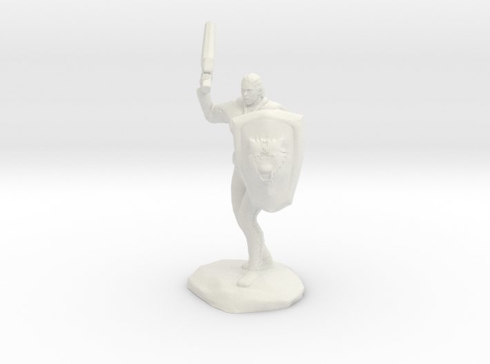 Barbarian with Sword and Bear Shield 3d printed