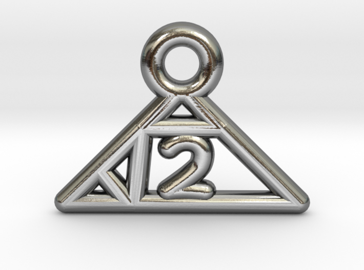 Square Root of 2 Charm 3d printed