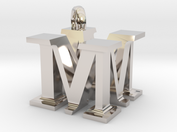 MM Monogram serifs [pendant] 3d printed