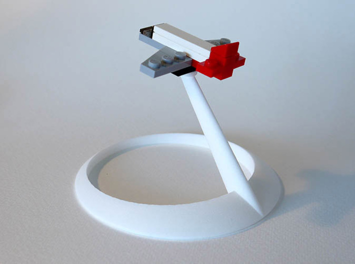 bX FlightStand (1x2) 3d printed White Strong & Flexible Polished (Lego pieces not included)