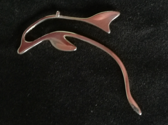 dolphin pendant 3d printed Dolphin pendant Premium Silver 