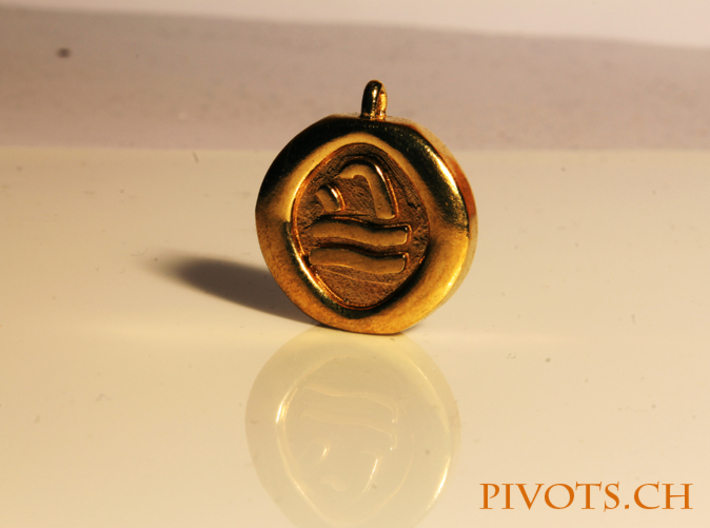 4 Elements - Water Pendant 3d printed Raw Brass
