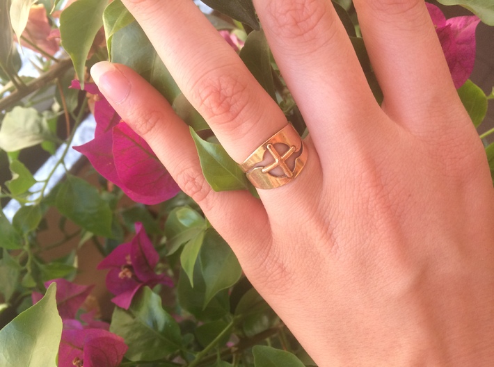 CROSS RING size 16 (US 7,5) 3d printed 