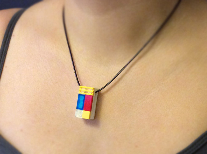 bX Necklace (2x4) 3d printed White Strong &amp; Flexible Polished (String and Lego pieces not included)
