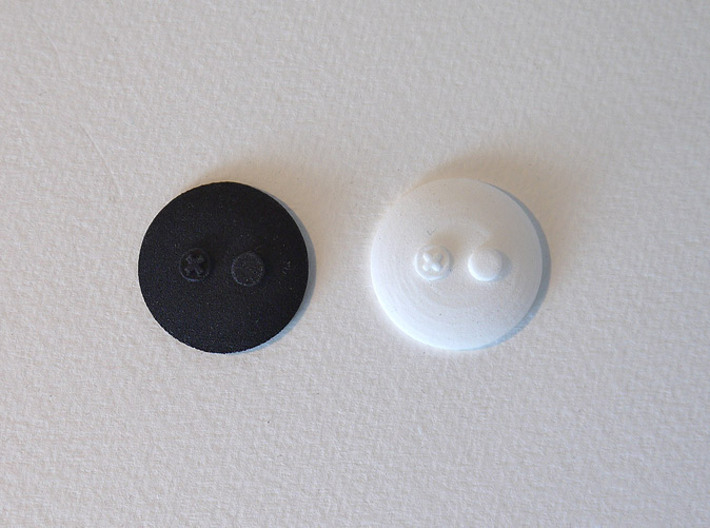 bX Minifig Base (Round) / 10 pieces 3d printed White Strong & Flexible Polished + Black Strong & Flexible
