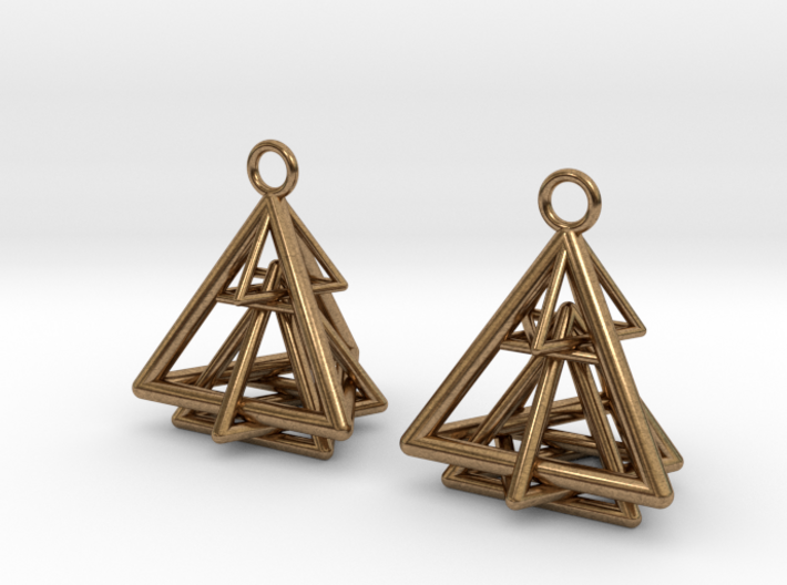 Pyramid triangle earrings type 15 3d printed