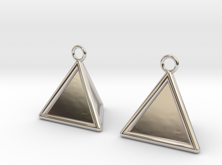 Pyramid triangle earrings type 16 3d printed