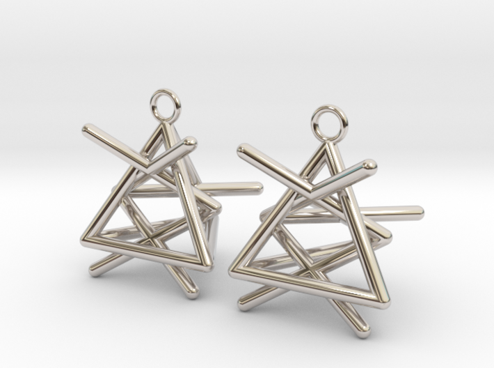 Pyramid triangle earrings type 1 3d printed