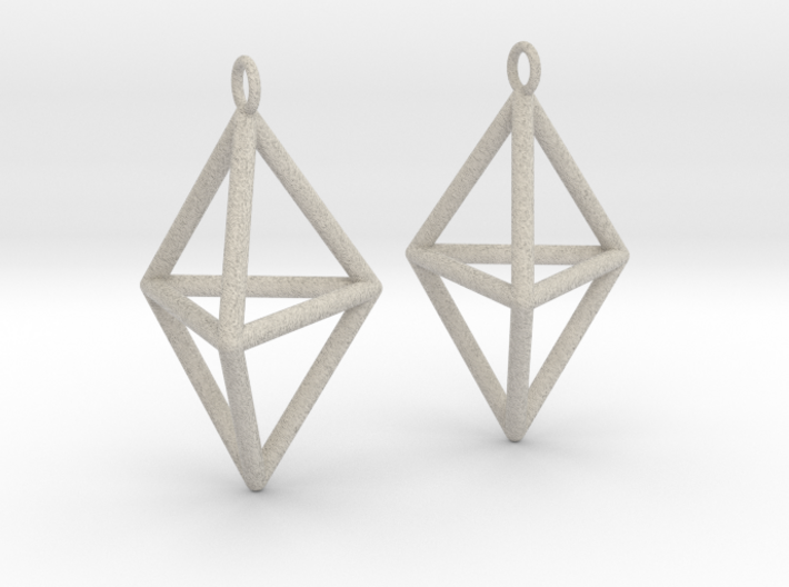 Pyramid triangle earrings type 3 3d printed