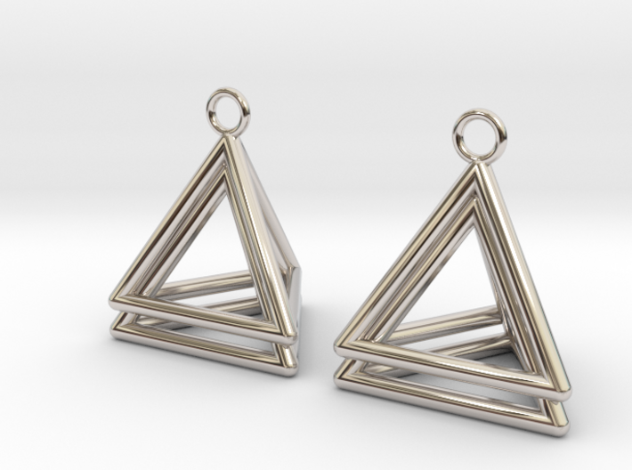 Pyramid triangle earrings type 4 3d printed
