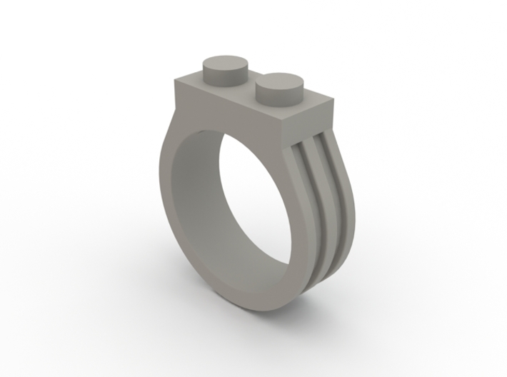 Brick Ring-2 Stud, Size 9 3d printed