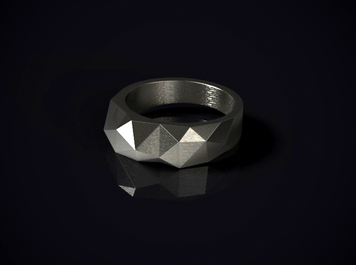 Tri Morph Ring 3d printed 3D render of the ring in Stainless Steel
