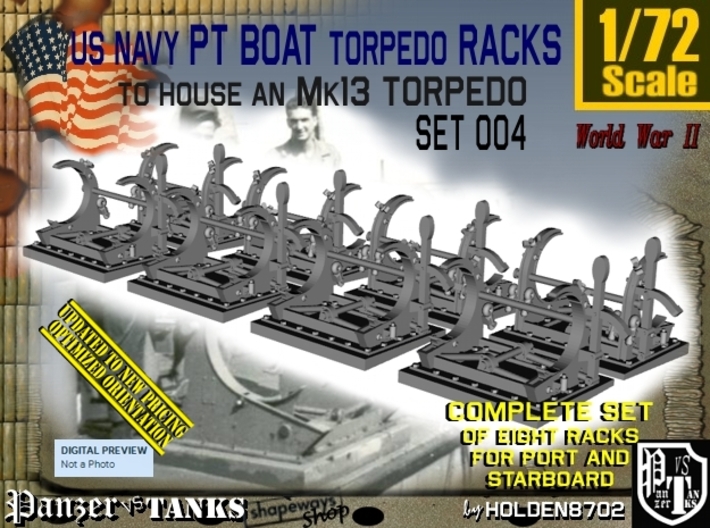 1/72 PT Torpedo Rack TypC Set004 3d printed