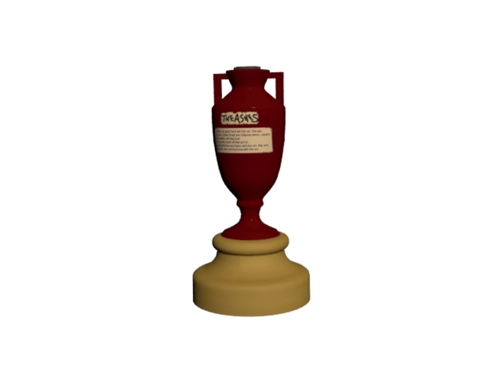 Cricket Ashes Cup 3d printed rendered image of ashes cup