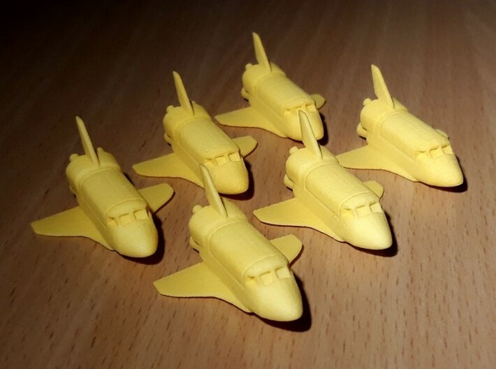 Six Funny Space Shuttle keychains 3d printed