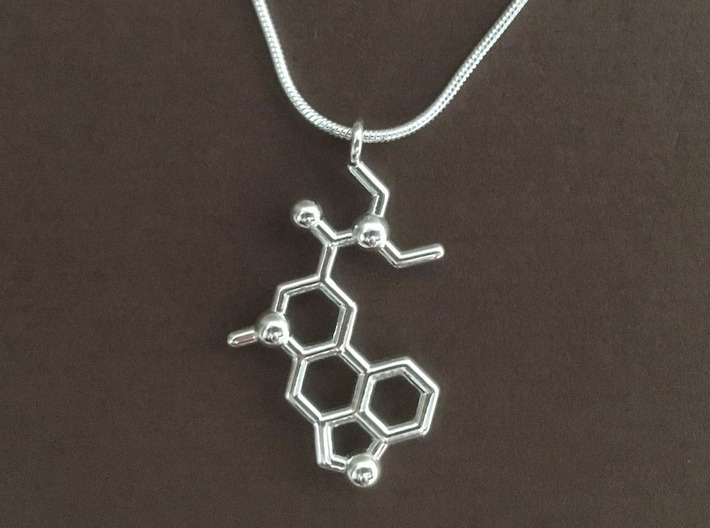 LSD molecule pendant 3d printed