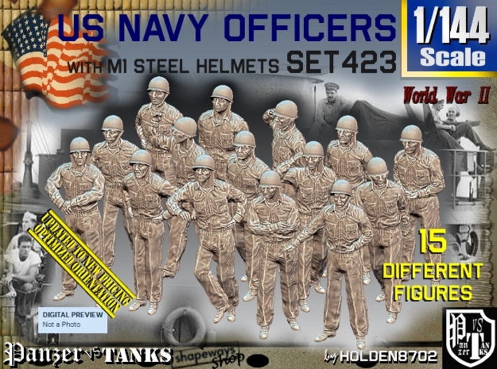 1/144 USN Helmet Officers Set423 3d printed
