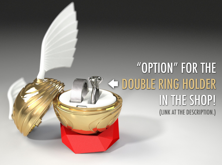 "Coral Snitch" Ring Box (NEW MODEL) 3d printed Wings, Ring Holder, and Stand, sold separately. The ring is not included.