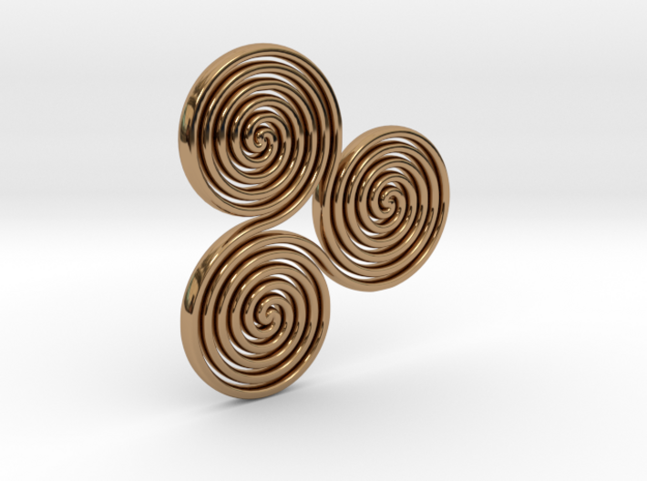 Celtic &quot;life and death&quot; triple spiral pendant 3d printed