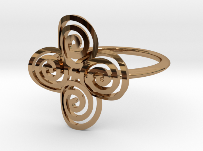 Celtic &quot;life and death&quot; quadruple spiral ring 3d printed