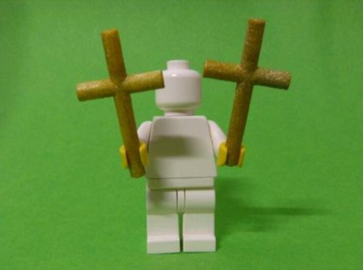 2 Crosses for Minifigs 3d printed Painted golden
