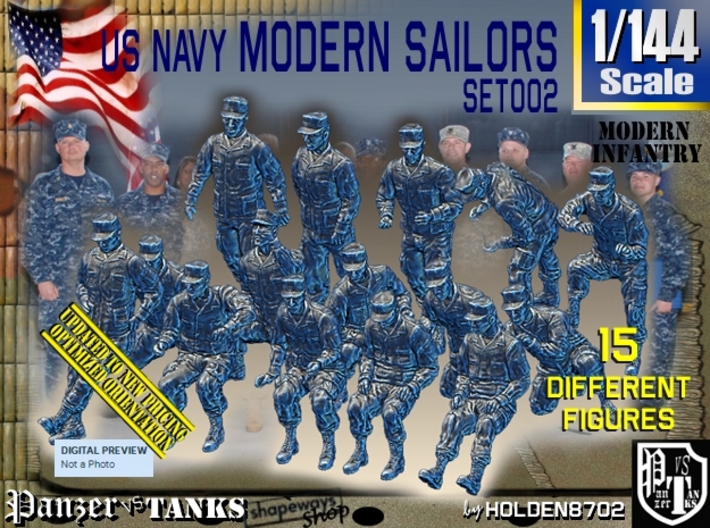 1/144 USN Modern Sailors Set002 3d printed