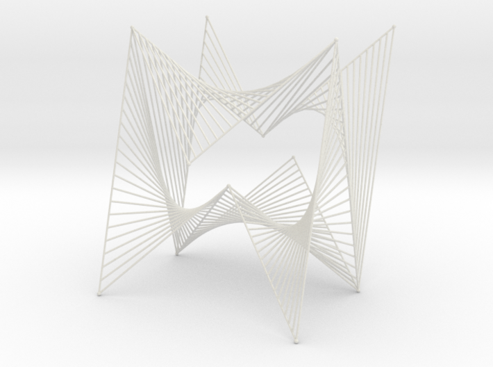 String Art Sculpture - Simple Straight Lines Curve 3d printed