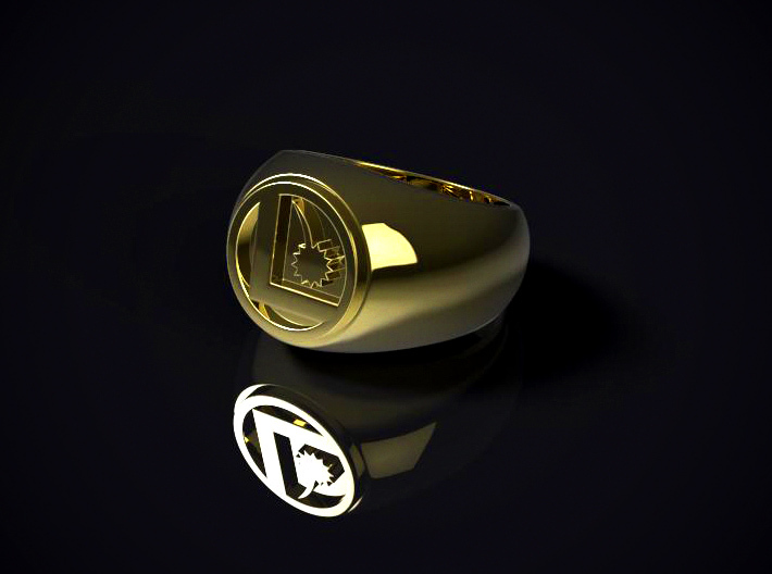 Legion Flight Ring 3d printed 3D render of the ring in Polished Brass