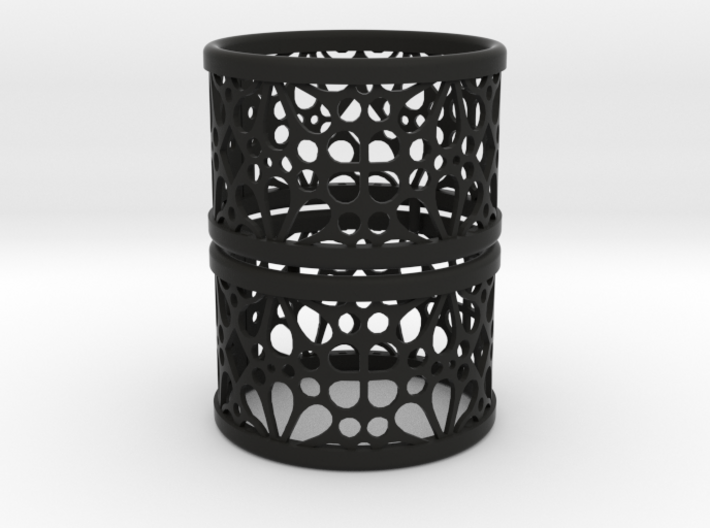 Set of 2 large napkin rings with Mosaic-3a 3d printed 