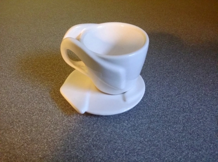 Espresso Cup: &quot;Open Handle&quot; 3d printed Espresso Cup with Saucer (separately available)