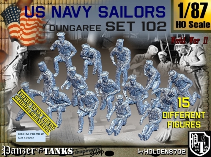 1/87 USN Dungaree Set 102 3d printed