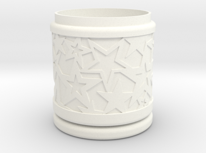Gift Box No. 1 with Stars (solid-filigree, high) 3d printed