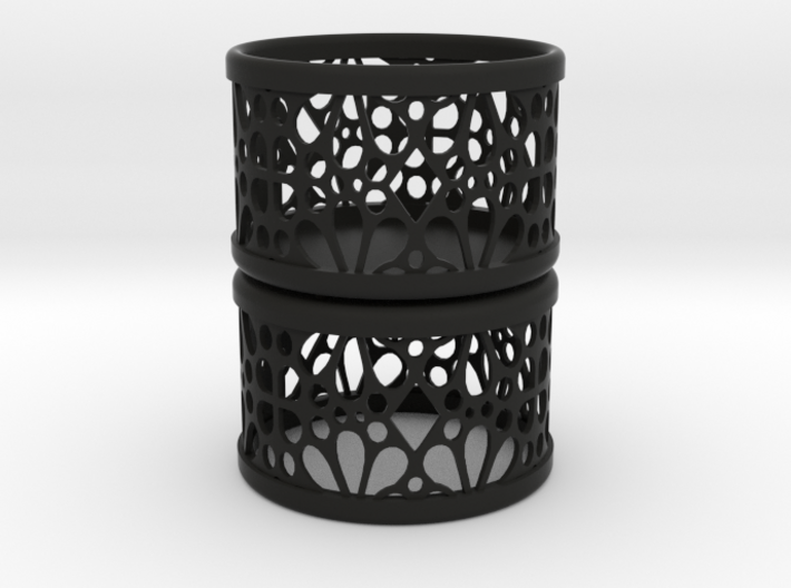 Set of 2 small tealight holders with Mosaic-3a 3d printed 