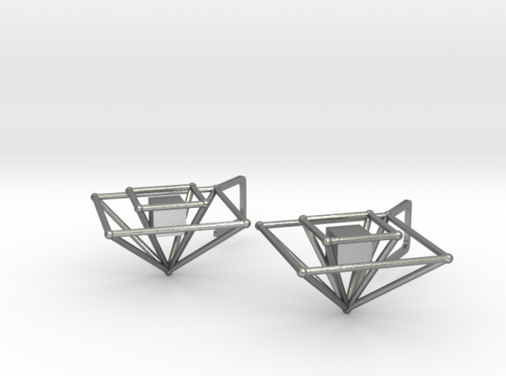 Earrings cube (big) 3d printed 