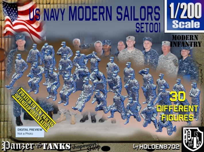 1/200 USN Modern Sailors Set001 3d printed